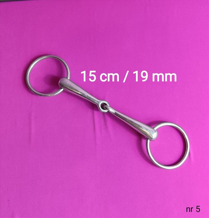 Wędzidło pojedynczo łamane pełne zwykłe - 15 cm / 19 mm (#5)
