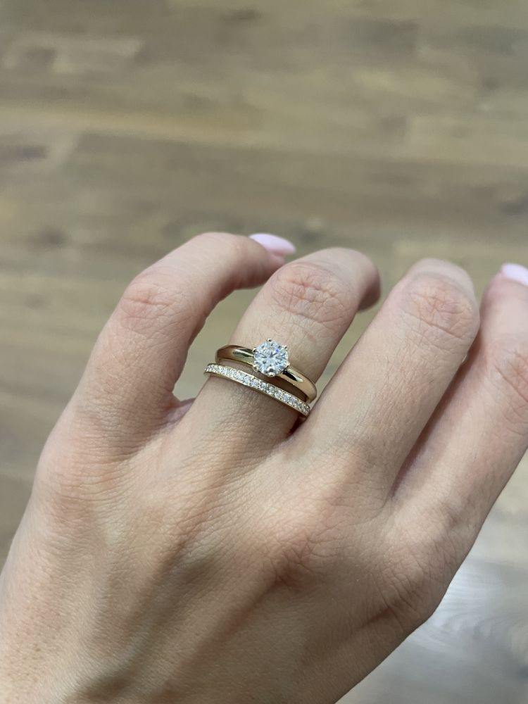 Классическое кольцо в золоте 585 муассанит 0.50ct GRA