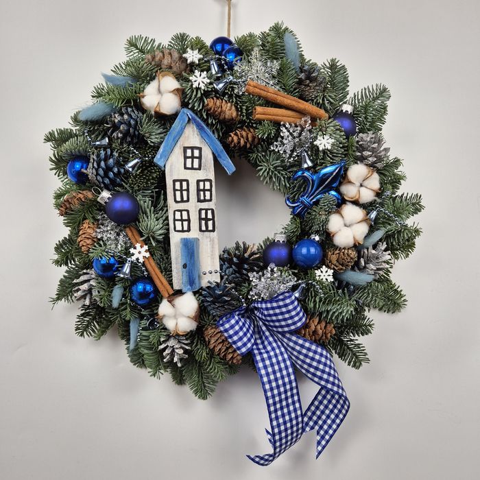 Wianek na drzwi dekoracja ozdoba prezent Boże Narodzenie bombki