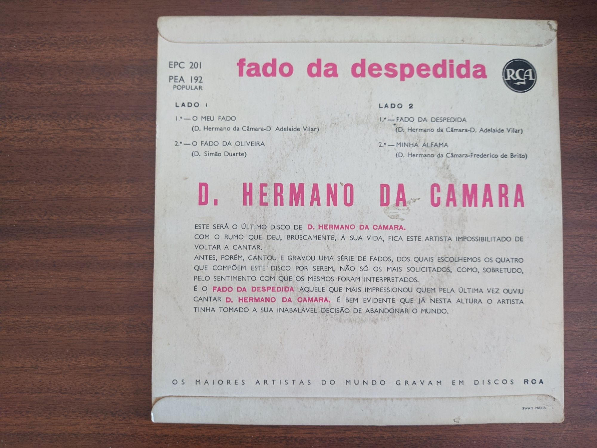 Vinil - Frei Hermano Da Câmara – Fado Da Despedida