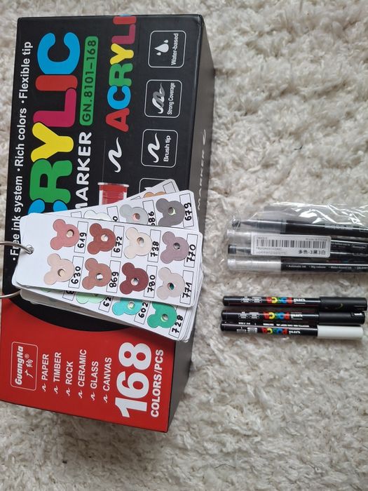 Zestaw markery akrylowe guangna 168 sztuk + posca