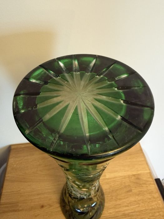 Kryształ wazon zielony