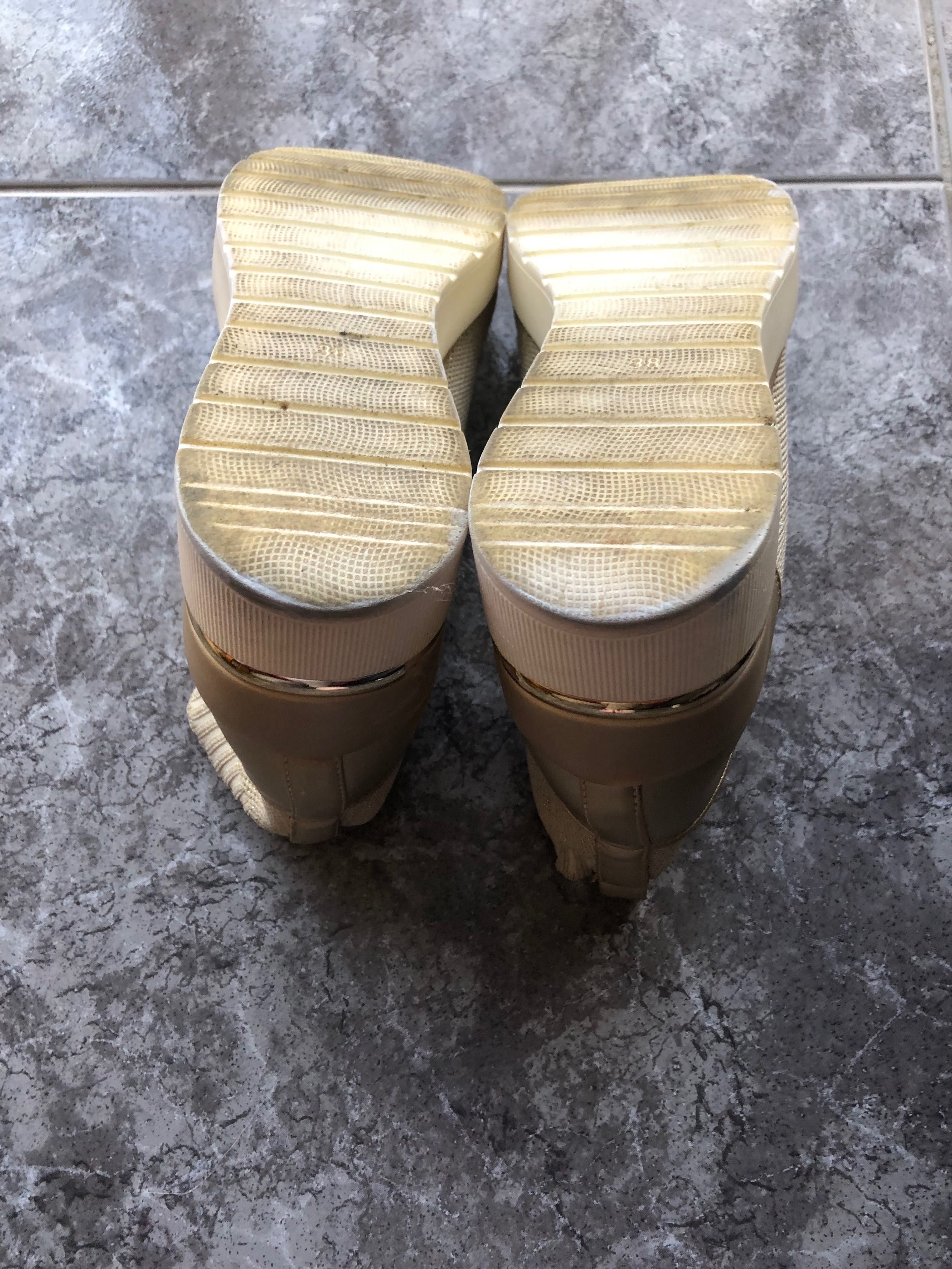 Botins mulher em malha beige/camel