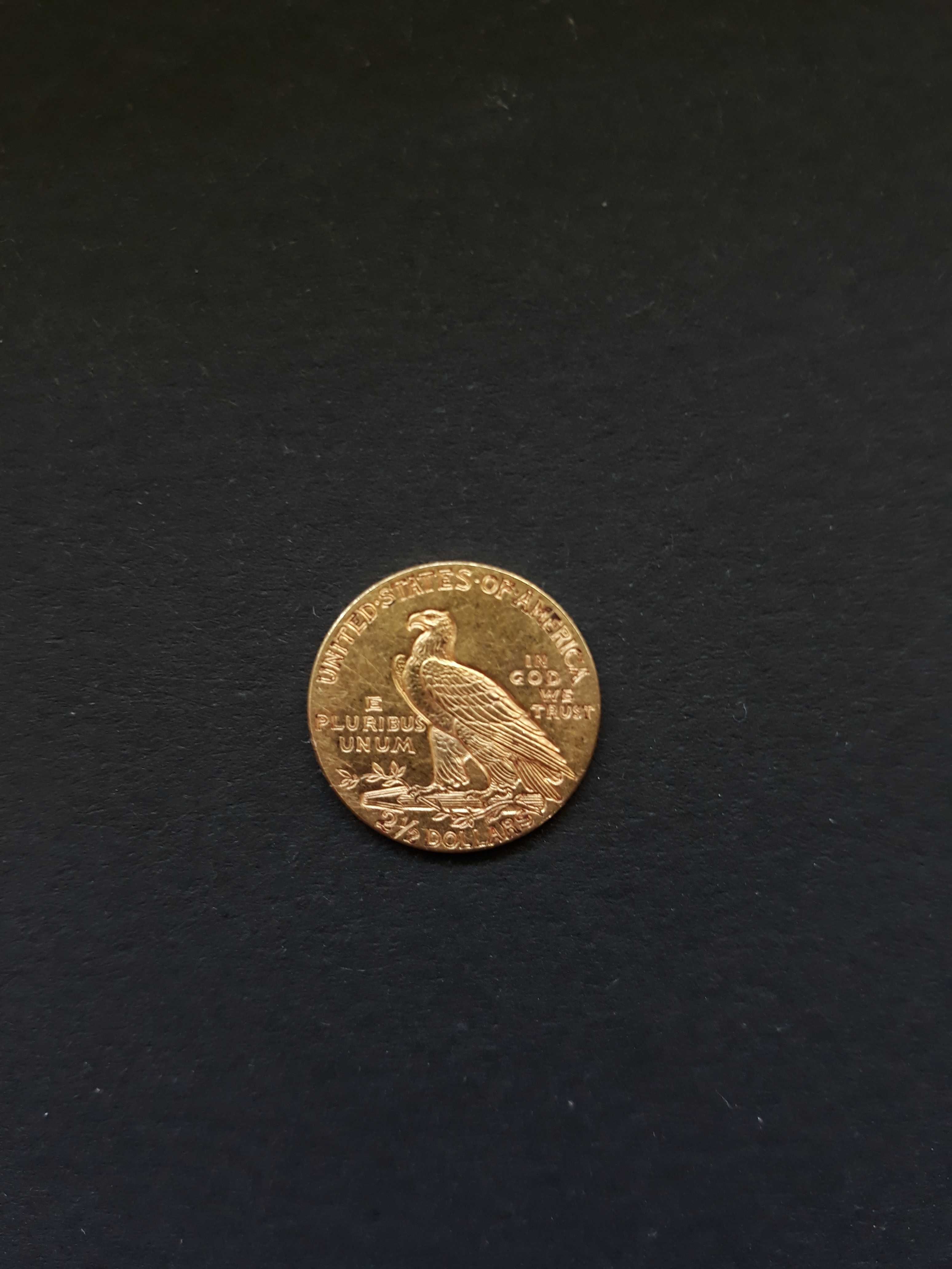 Złota moneta 2,5 Dolara INDIANIN USA 1915