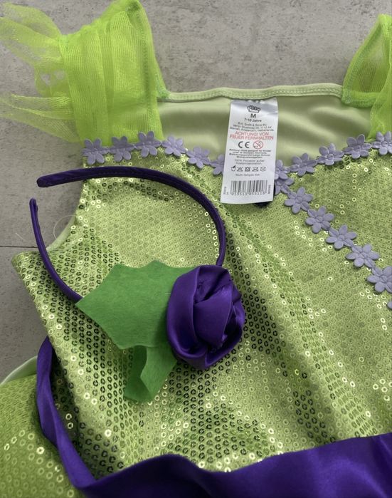 Kostium stroj przebranie roz.7/10 lat Dzwoneczek Lesna wrozka hallowee