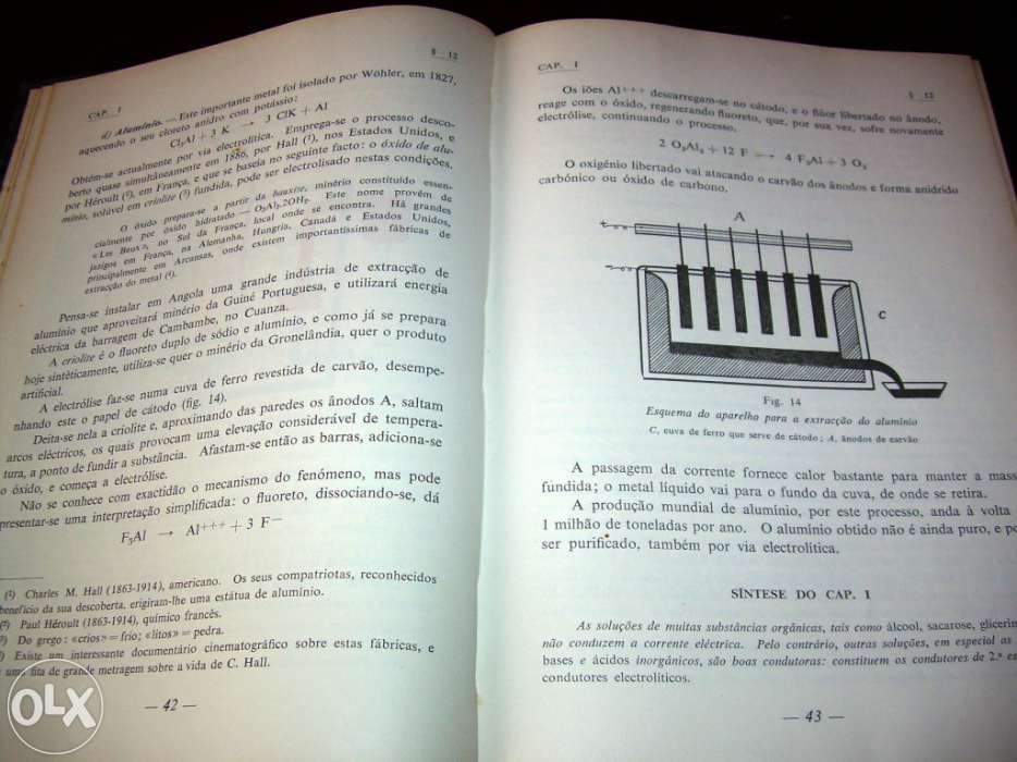 Livro Compêndio de química para o 7º ano liceal