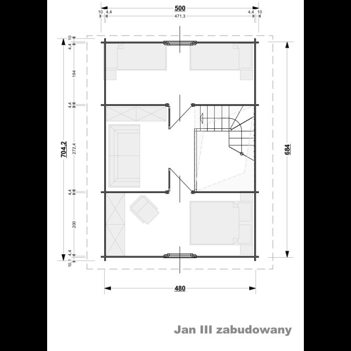 Drewniany Domek Letniskowy JAN II ZABUDOWANY 65 M2