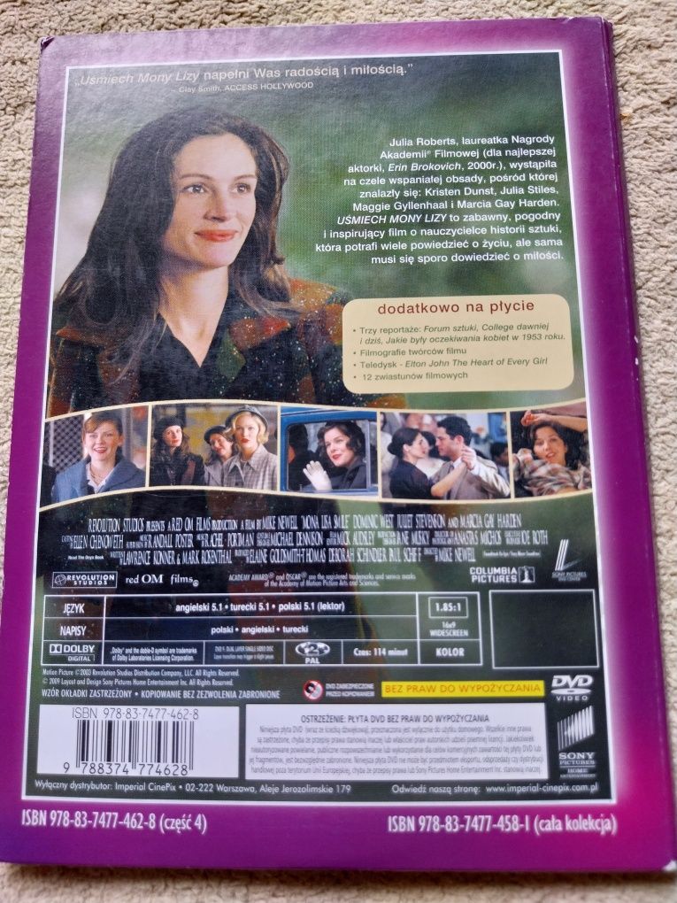 Uśmiech Mony Lizy dvd