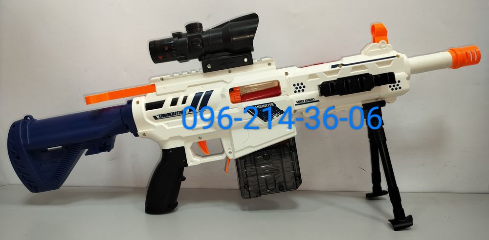 Детский автомат M416 с гильзами и оптическим прицелом.