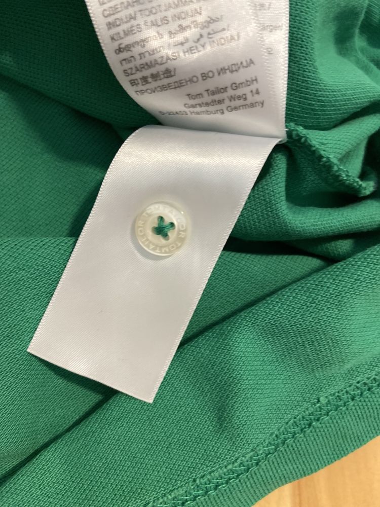 Tom Tailor L zieloną męska koszulka polo t-shirt lato