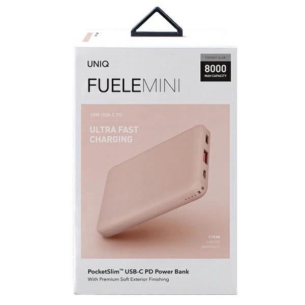 UNIQ Powerbank Fuele mini 8000mAh USB-C 18W PD Fast charge różowy/