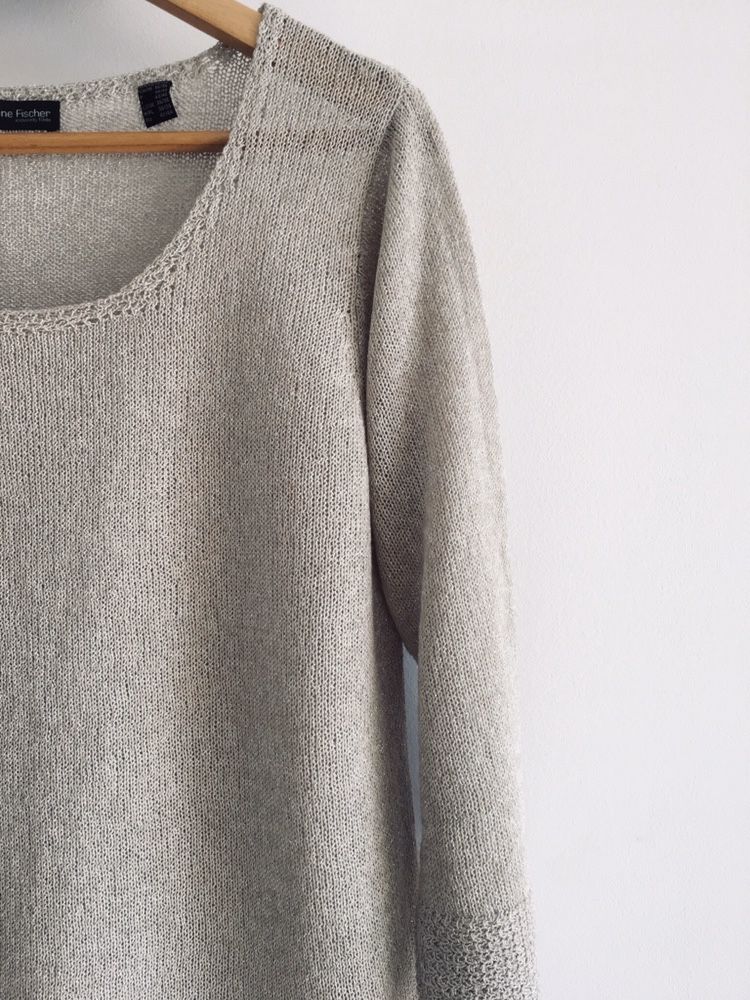 Sweter beżowy camel taupe basic tchibo