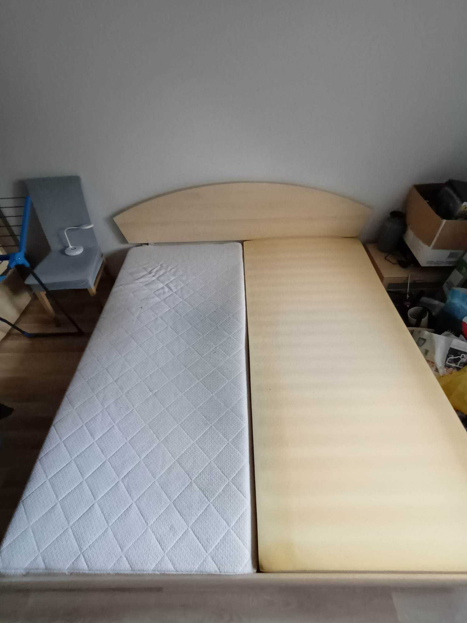 łóżko dwuosobowe z materacami - komplet