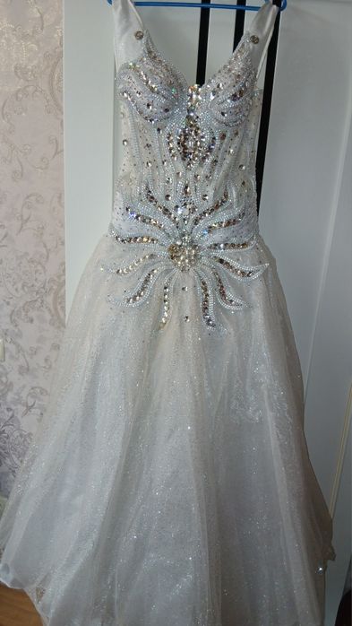 Костюм Снежная королева воротник корона платье все в комплекте