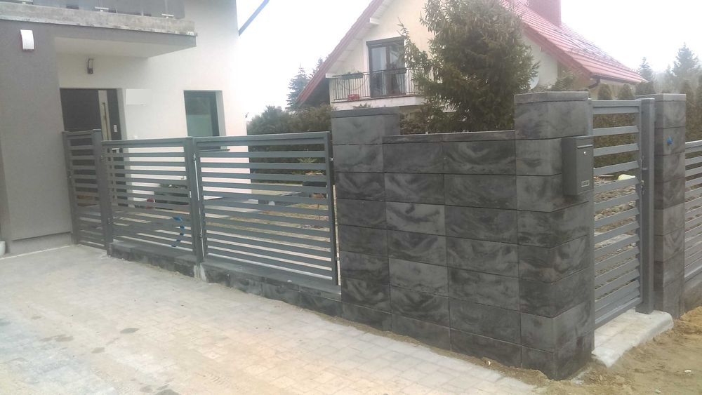 ogrodzenia z bloczków, przęsła, bramy, furtki, montaż