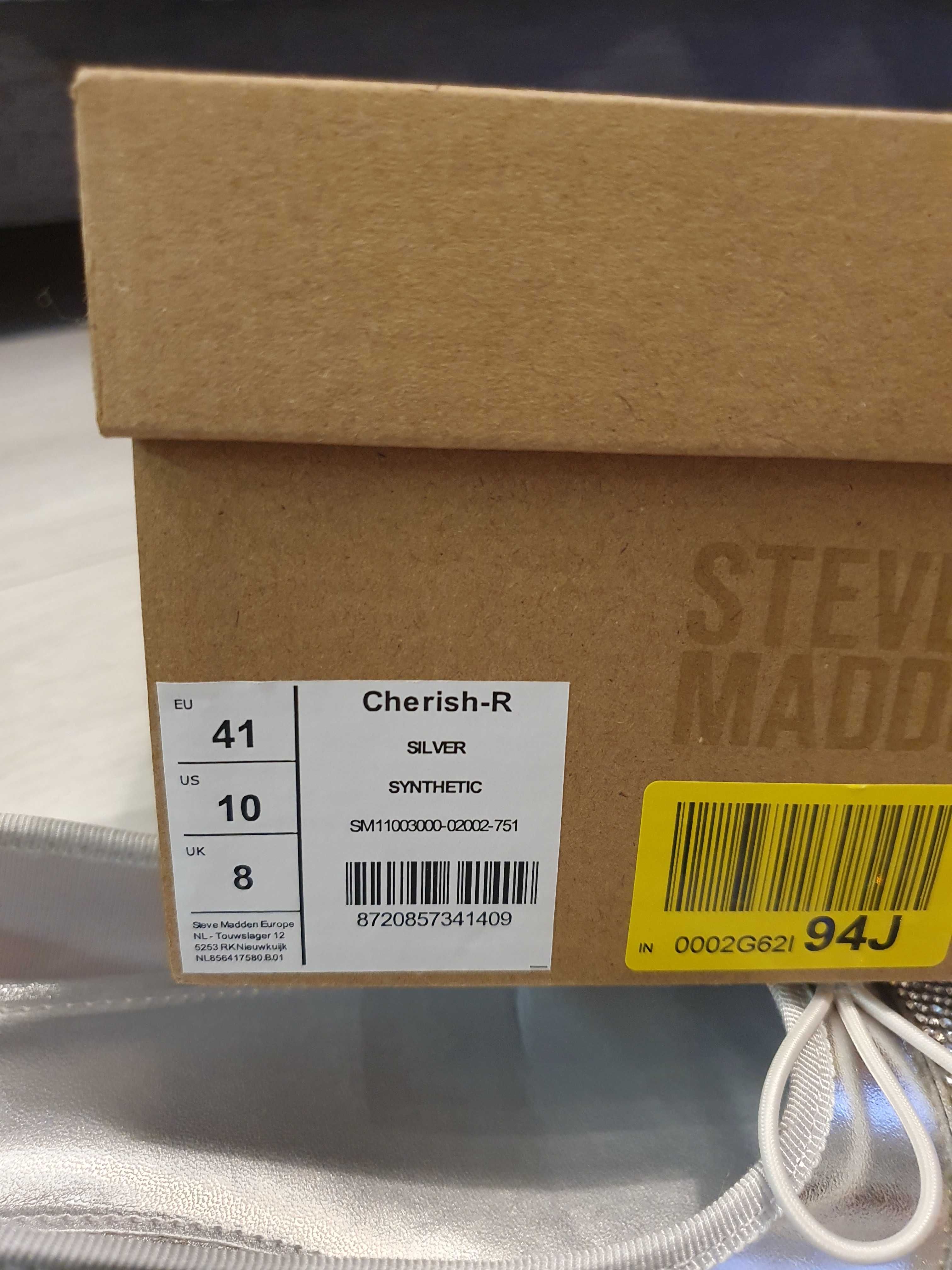 Buty czółenka baleriny srebrne z cyrkoniami r.41 stan jak nowe