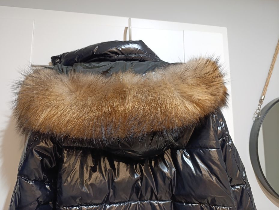 Duże i grube Obszycie do kaptura z naturalnego lisa, jenota