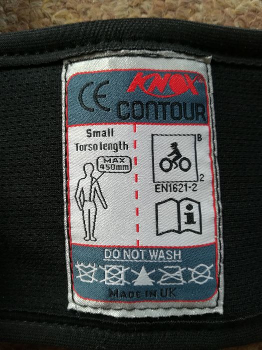Ochraniacz pleców kręgosłupa 'żółw" Knox Contour S Level 2 Jak nowy