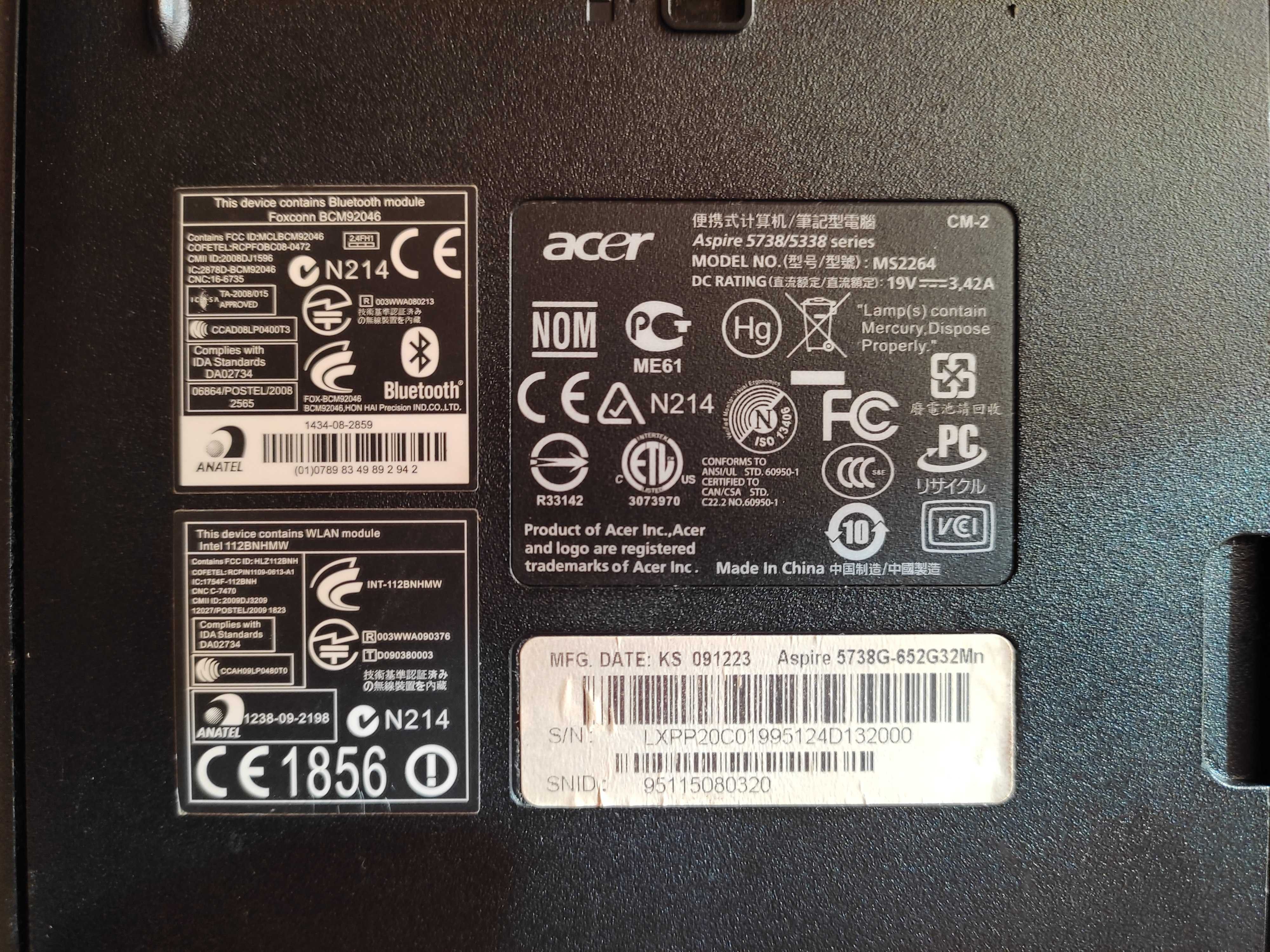 Acer Aspire 5838G-652G32Mn