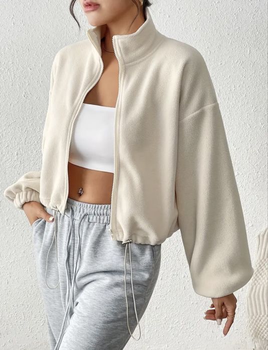 Жіноча стильна флісова кофта,толстовка куртка бомбер на блискавці НОВА