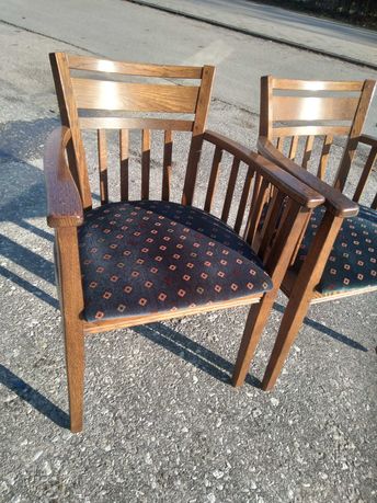 Komplet 4 krzeseł krzesła drewniane dębowe solidne wygodne FV DOWÓZ