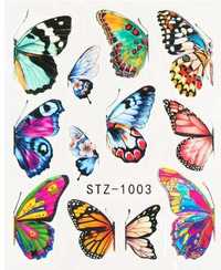 STZ1003 NAKLEJKI WODNE na paznokcie motyle motylki