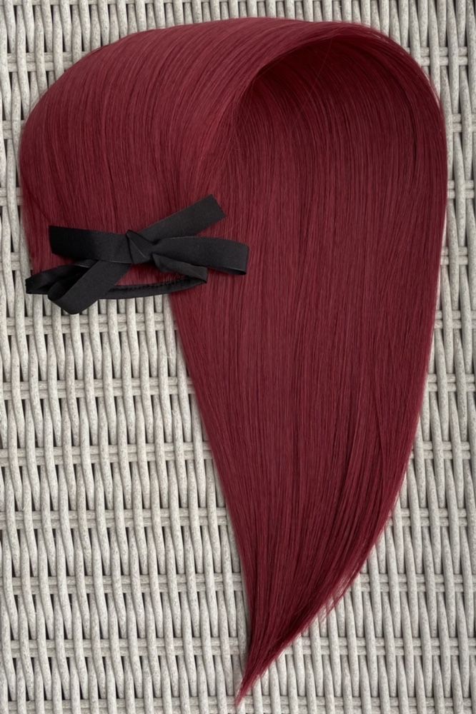 Włosy doczepiane, burgund, kucyk treska ( 170 )