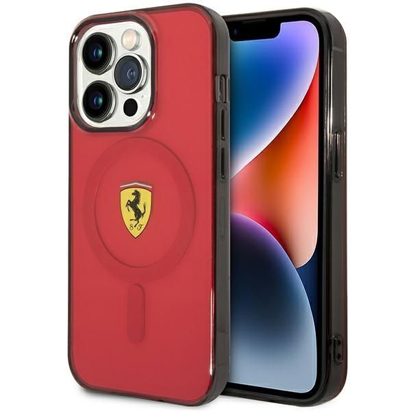 Ferrari Etui iPhone 14 Pro 6,1" Czerwony Translucent MagSafe