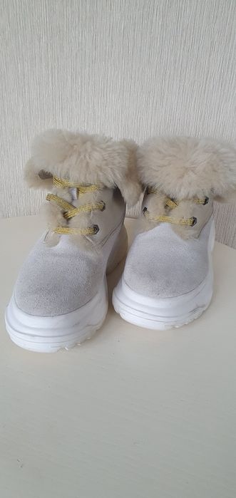 Зимние ботинки замша мех теплые