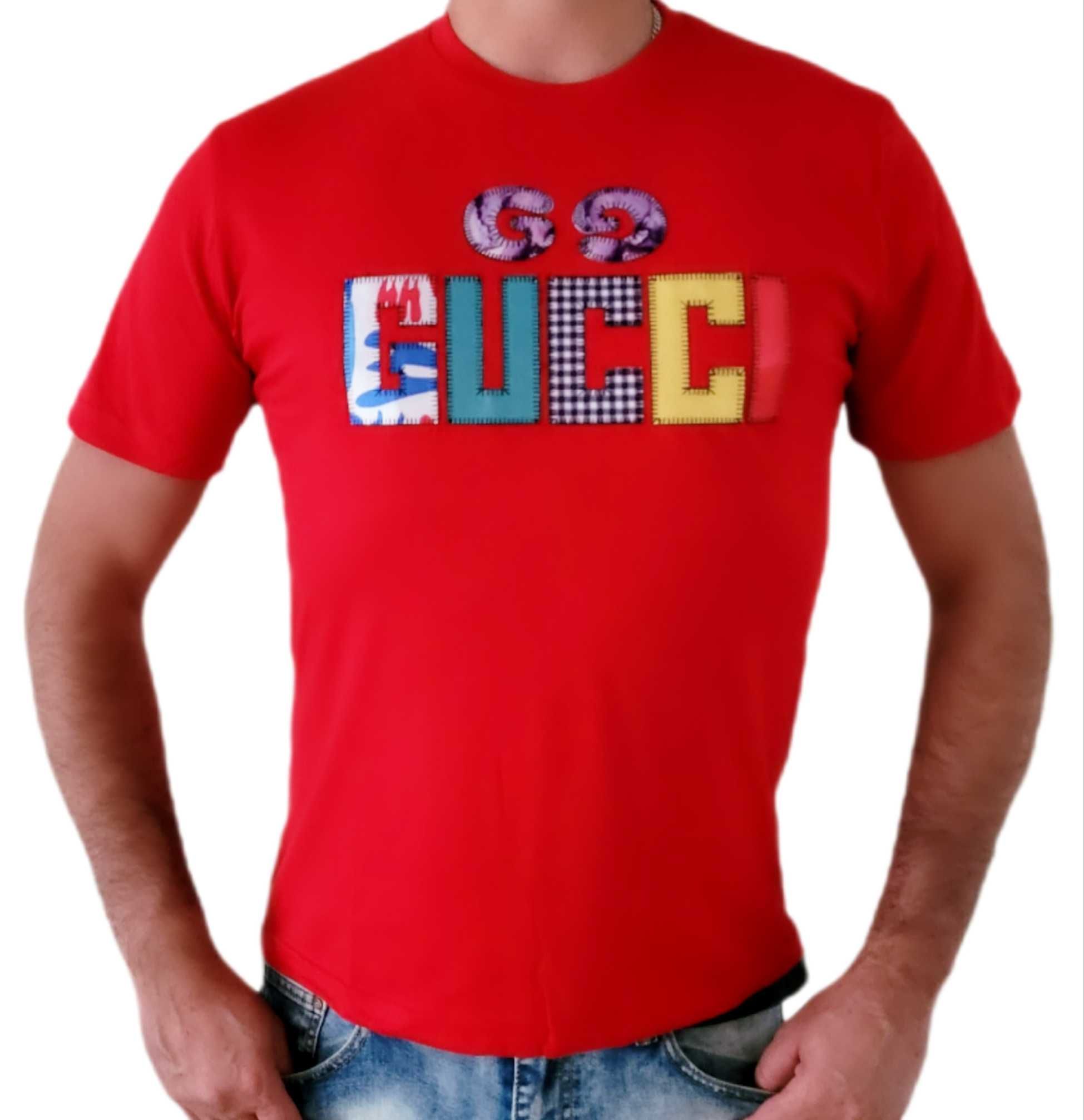 Koszulka męska T-shirt Gucci  Red Wyprzedaż