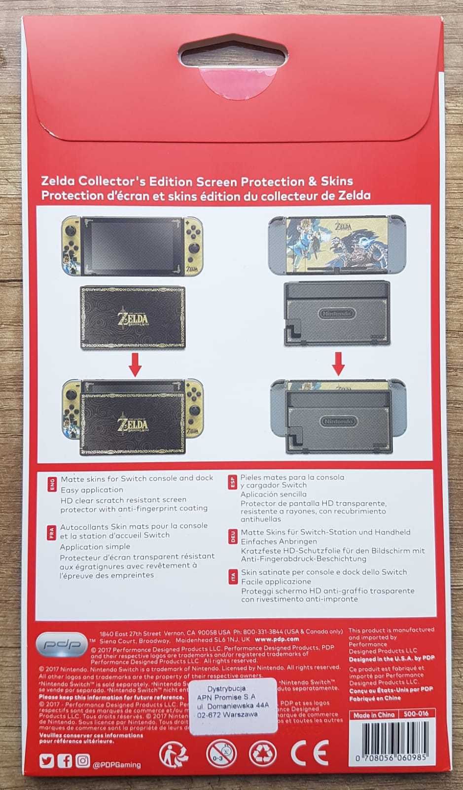 PDP Nintendo SWITCH Folia Naklejka na Ekran Zelda Breath prezent NOWY
