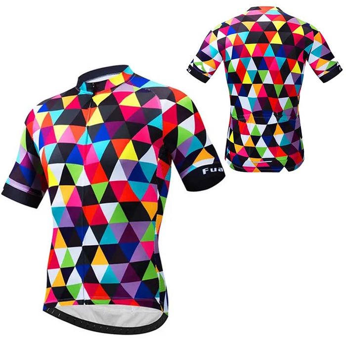 Koszulka rowerowa kolarska męska EU XL kolorowa wydłużony tył