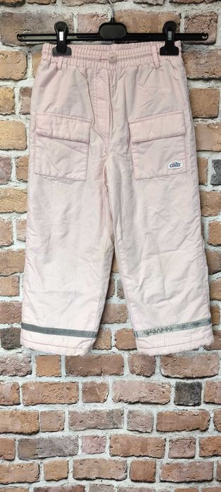 ZImowe spodnie dziecięce na gumce różowe 110