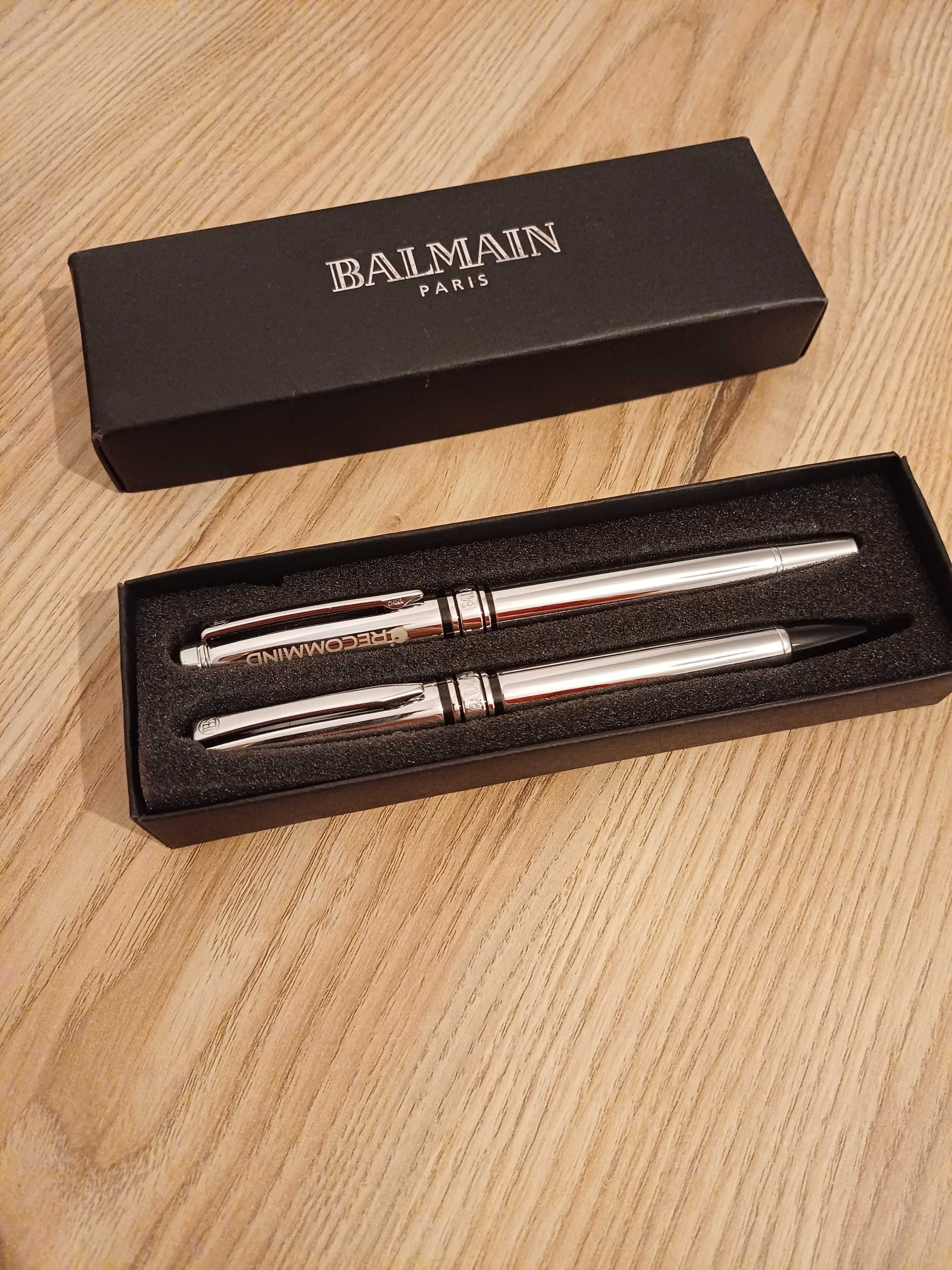 Zestaw piśmienniczy Balmain Paris z grawerem.Pióro kulkowe + Długopis