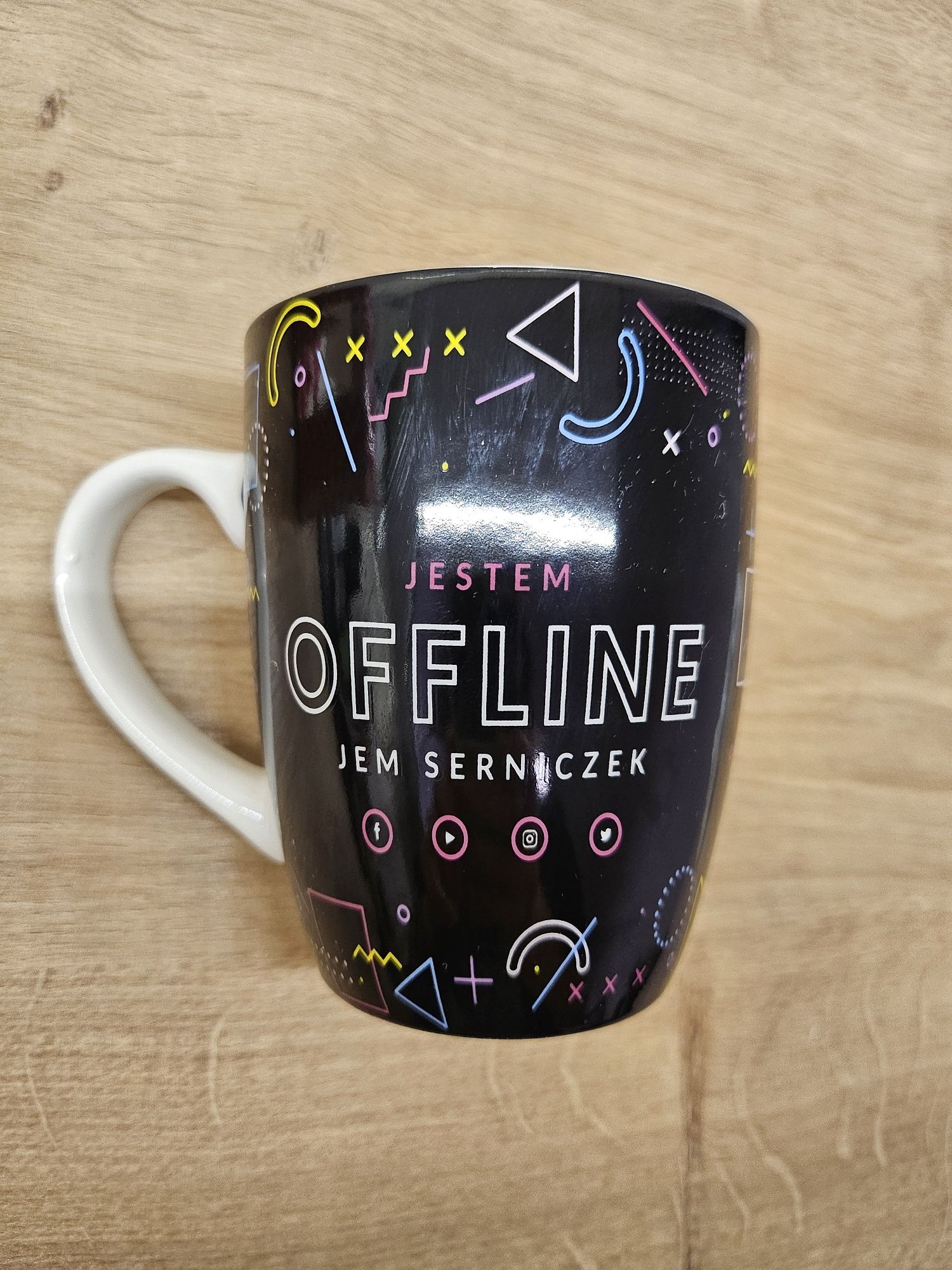 Kubek dla fanów sernika Jestem offline jem serniczek 360 ml