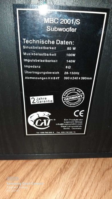 Zestaw głośników z cyfrowym wzmacniaczem 2.1 + subwoofer