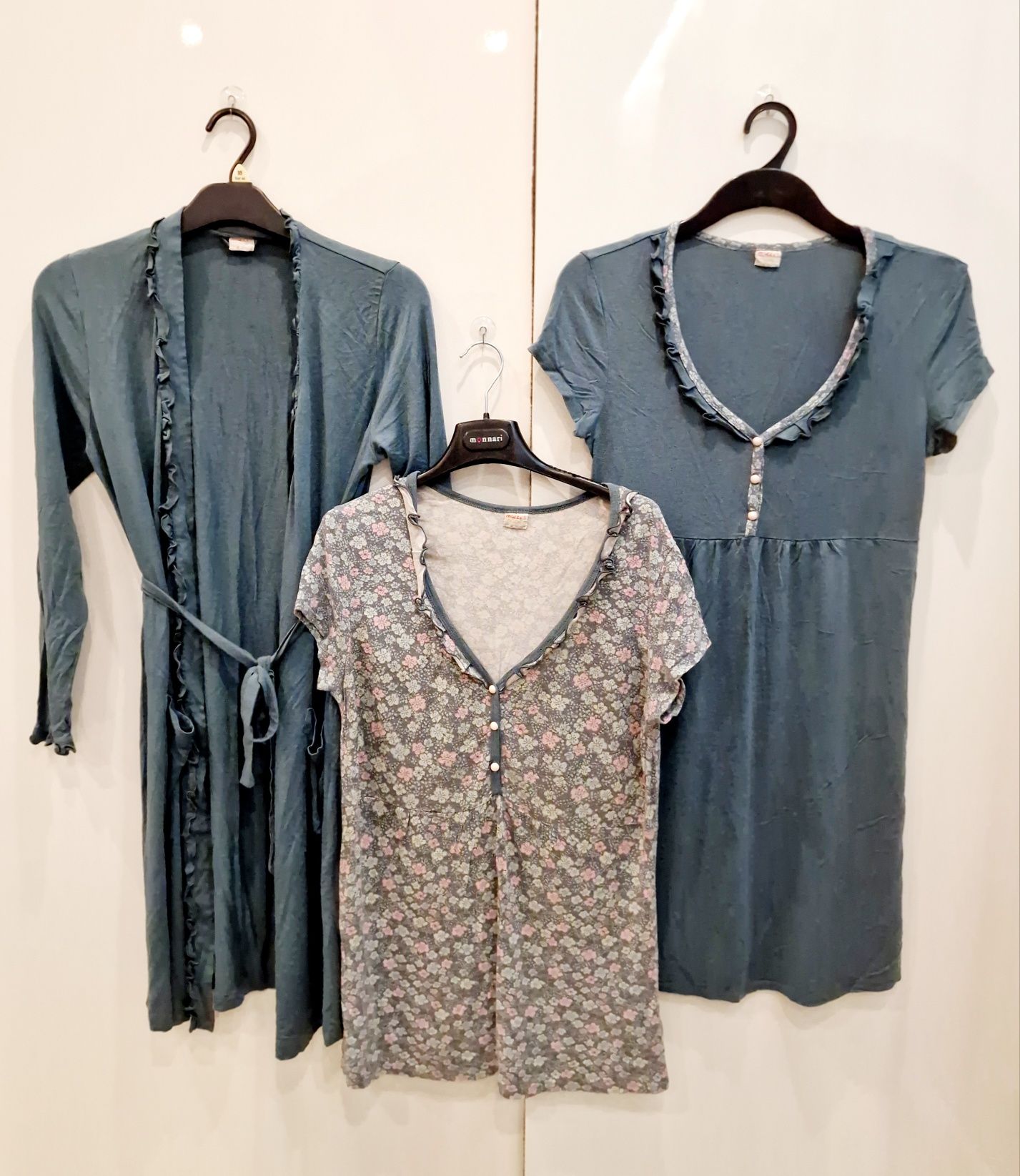 Zestaw szlafrok + koszula nocna + koszula/bluzka MIZZY L / XL 40 / 42