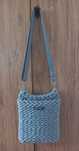 HAND MADE torebka torba listonoszka szara boho pleciona przeplatana