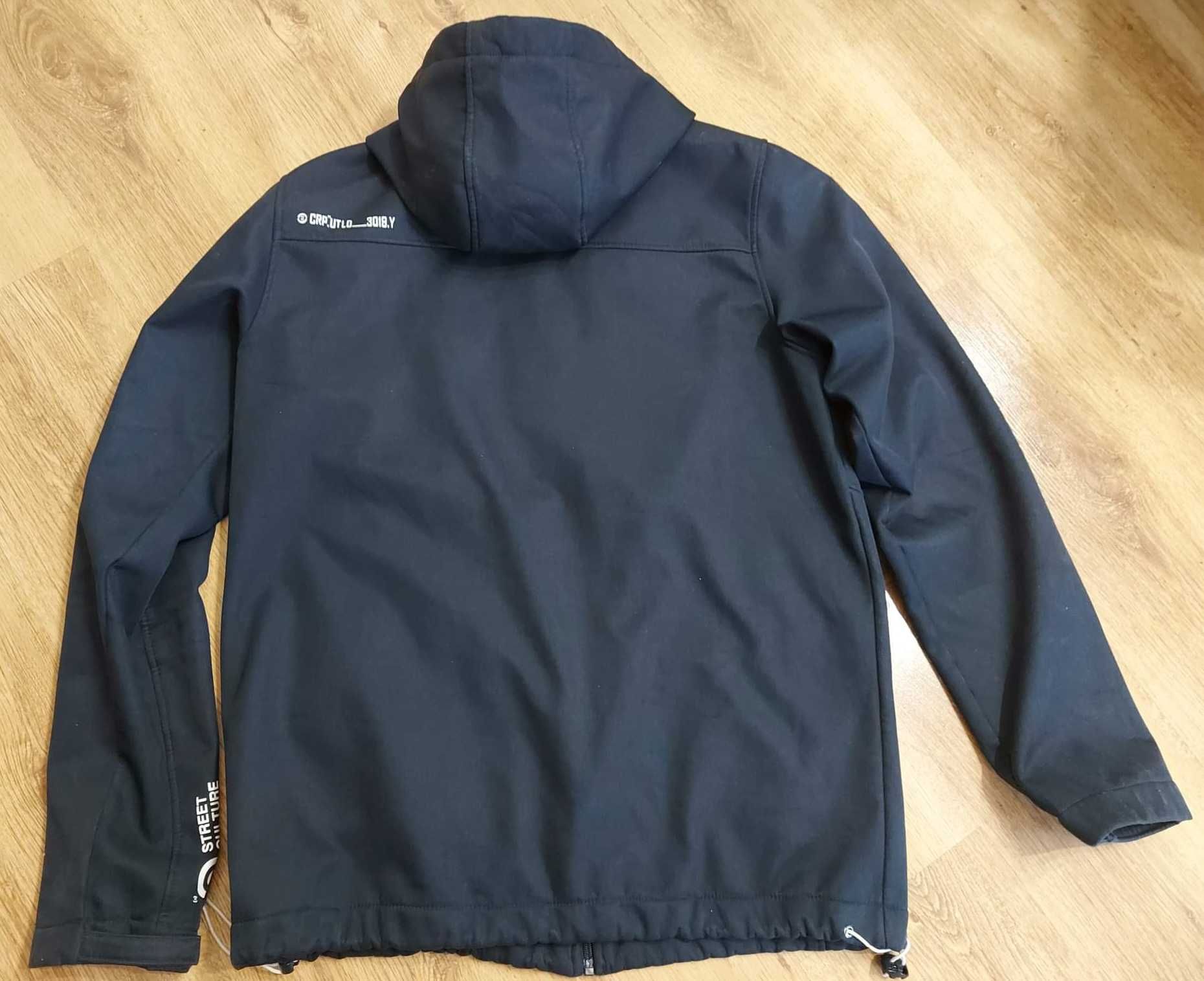 Kurtka jesienna męska granatowa z kapturem Cropp, dobry rozm. XL/L