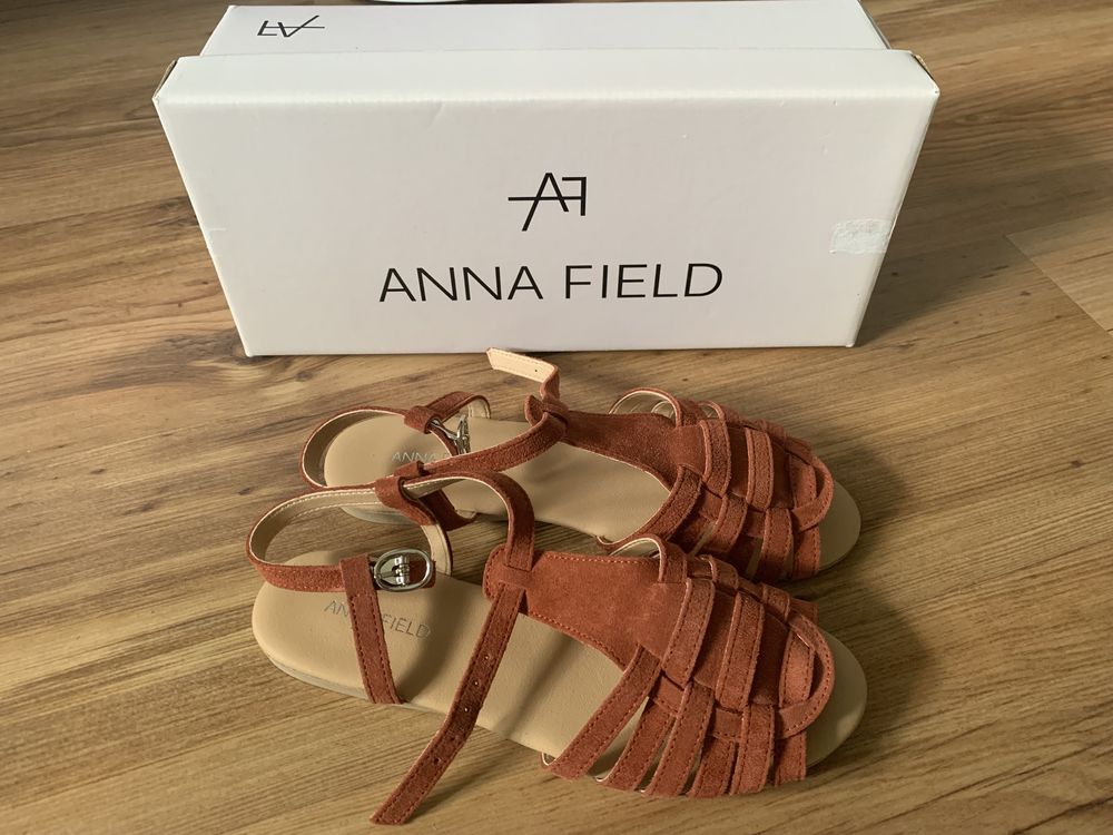 Nowe sandały plecione Anna Field, skóra naturalna, rozmiar 37