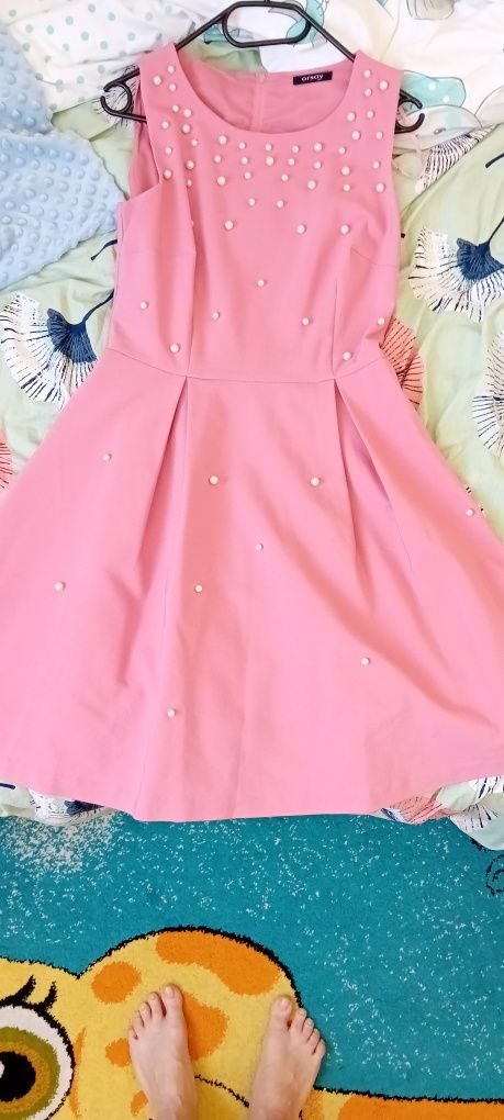 Sukienka różowa krótki rękaw rozmiar 36 firmy Orsay
