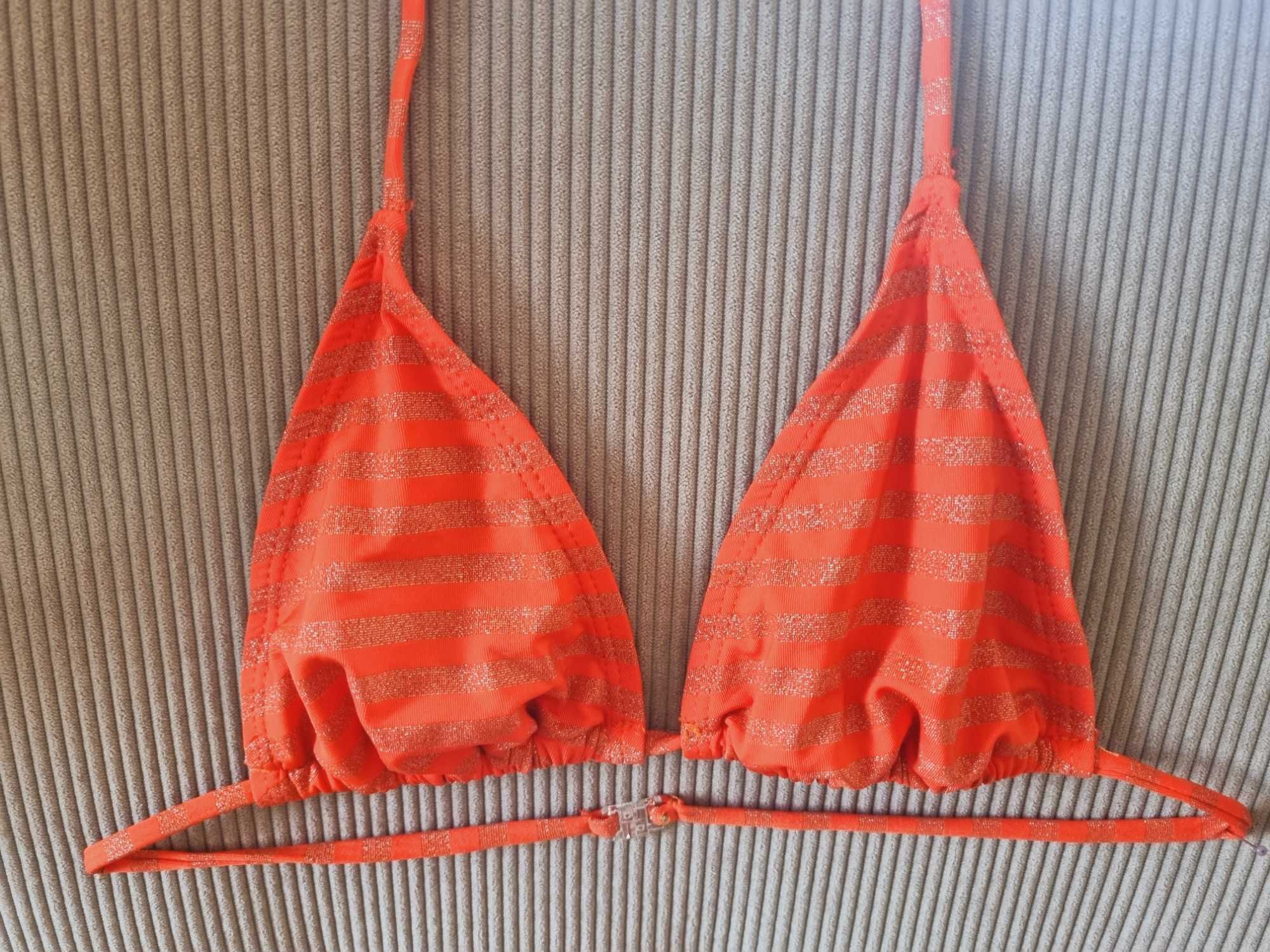 Strój kąpielowy dwuczęściowy 146/152/158 bikini pomarańczowo-złoty