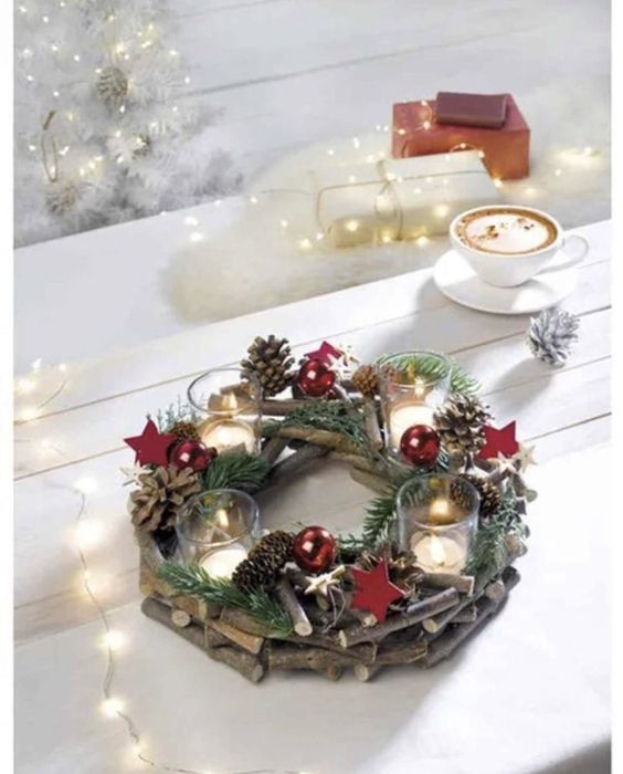 Різдвяний вінок-підсвічник