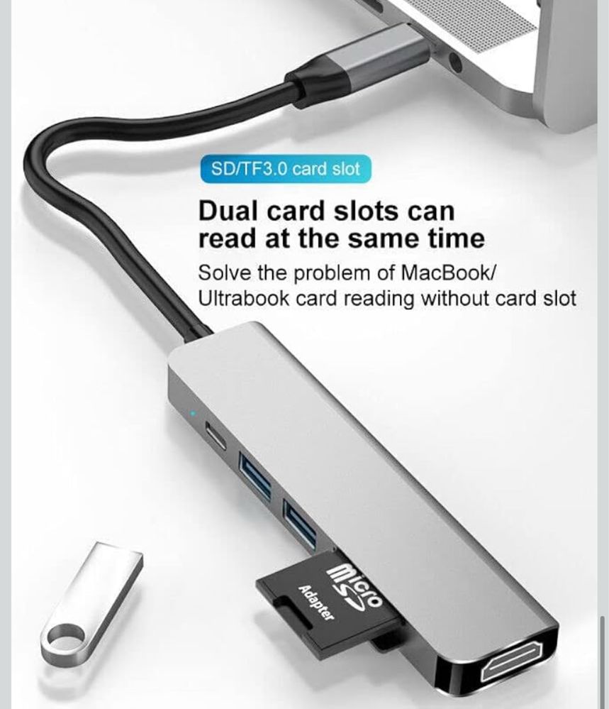 MOOKEENONE Stacja dokująca 6 w 1 USB-C HUB typu C