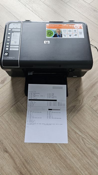Drukarka atramentowa hp f735, komplet, sprawna