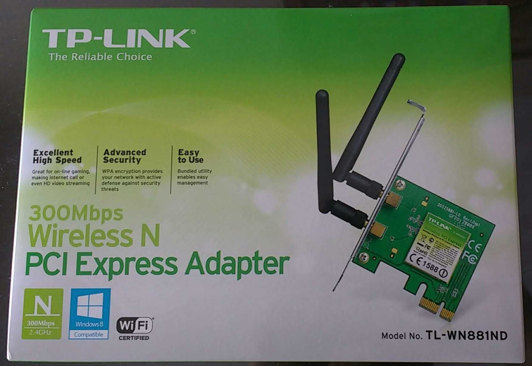 Placa de Rede Wireless TP-Link TL-WN881ND (UN) Ver: 1.1 – PCIe 300Mbps