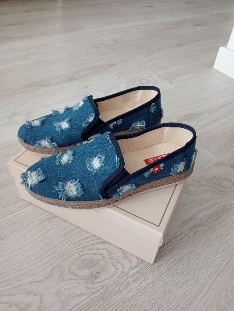 Buty tenisówki z jeansu