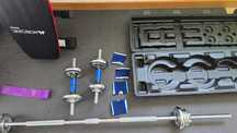 KIT Banco de musculação + Pesos 40kg + Tapete + Blocos eva + Mini band