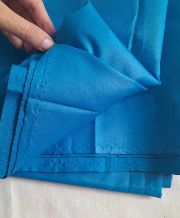 Новый отрез однотонной ткани Плащевка (Ткань отрезы синяя