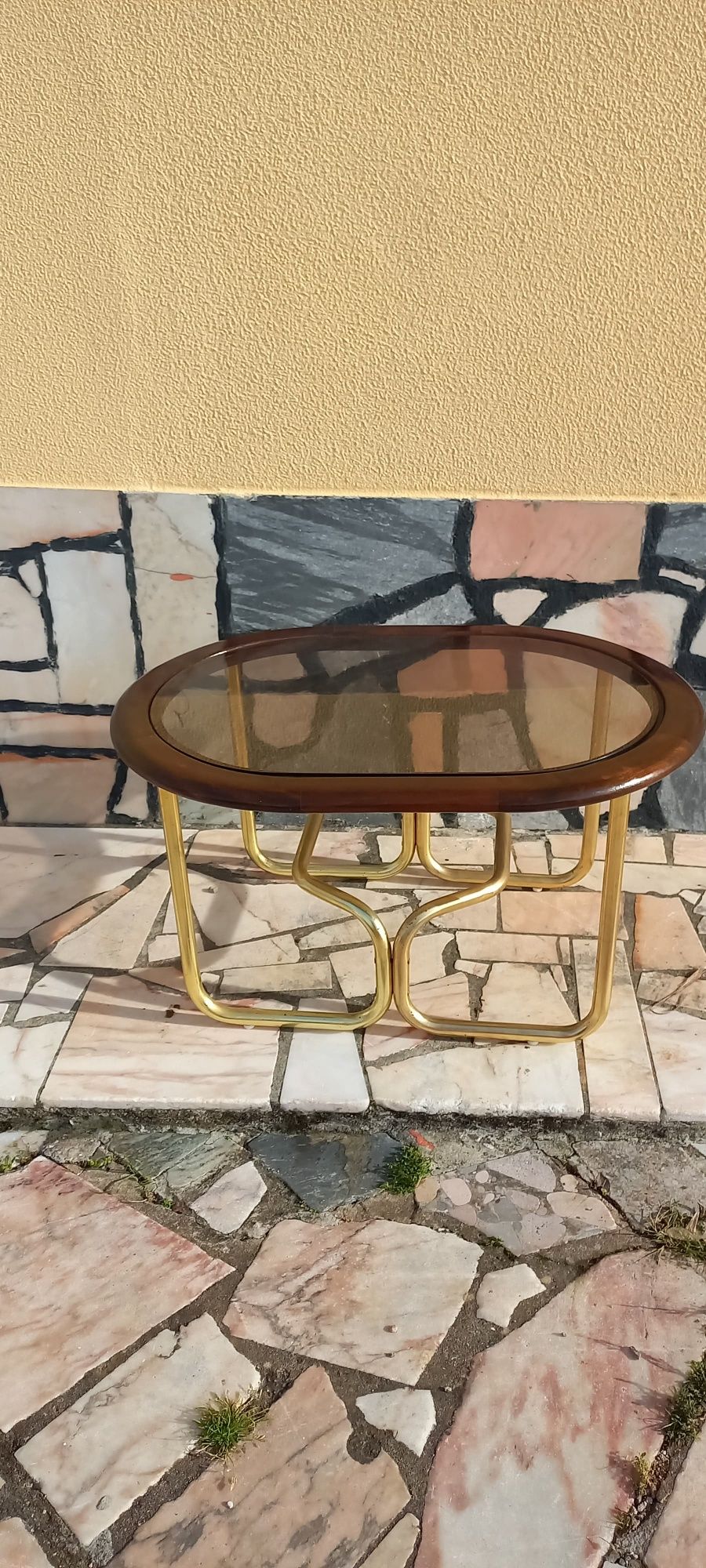 Mesa de Apoio em Madeira com Pés em Ferro